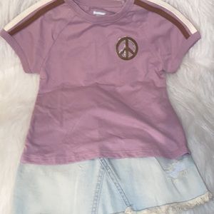 Garanimals Peace T shirt and Denim Skirt